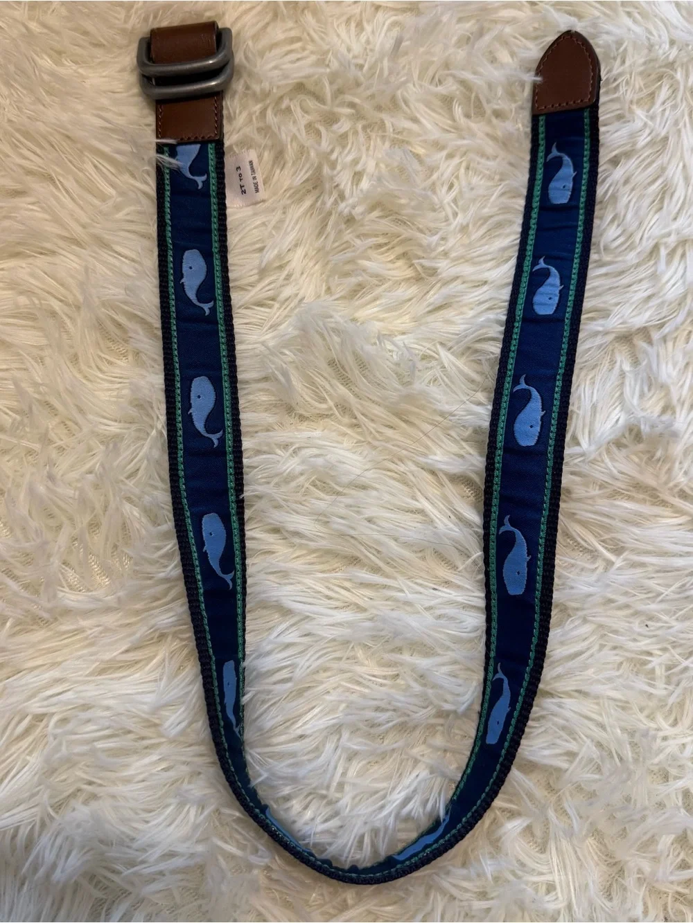 Janie and Jack Navy Whale Motif & Striped Webbing Belts